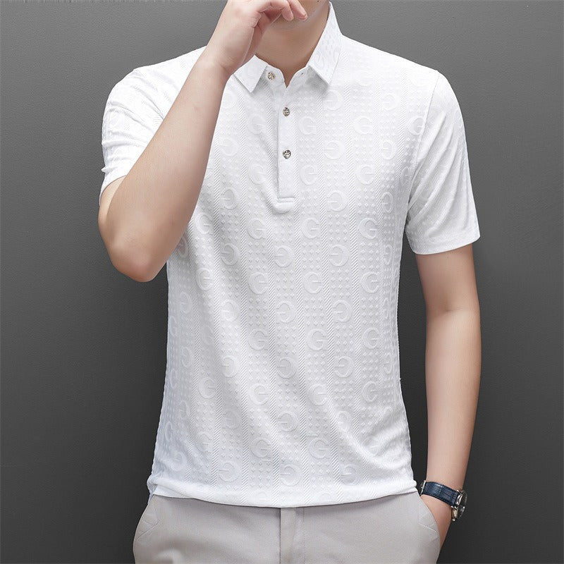 Men's polo collar casual short-sleeve t-shirt