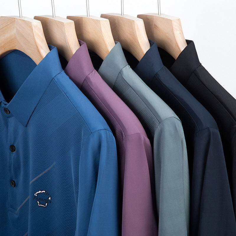 Oversized ice silk polo shirt