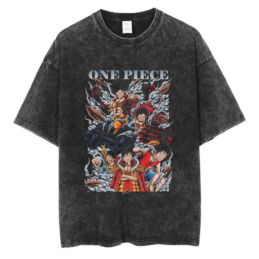 Retro One Piece Luffy printed T-shirt Unisex