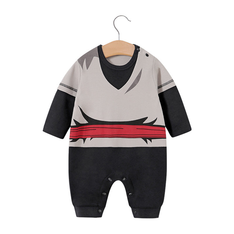 Anime baby jumpsuit, long-sleeve crawling suit for newborns.