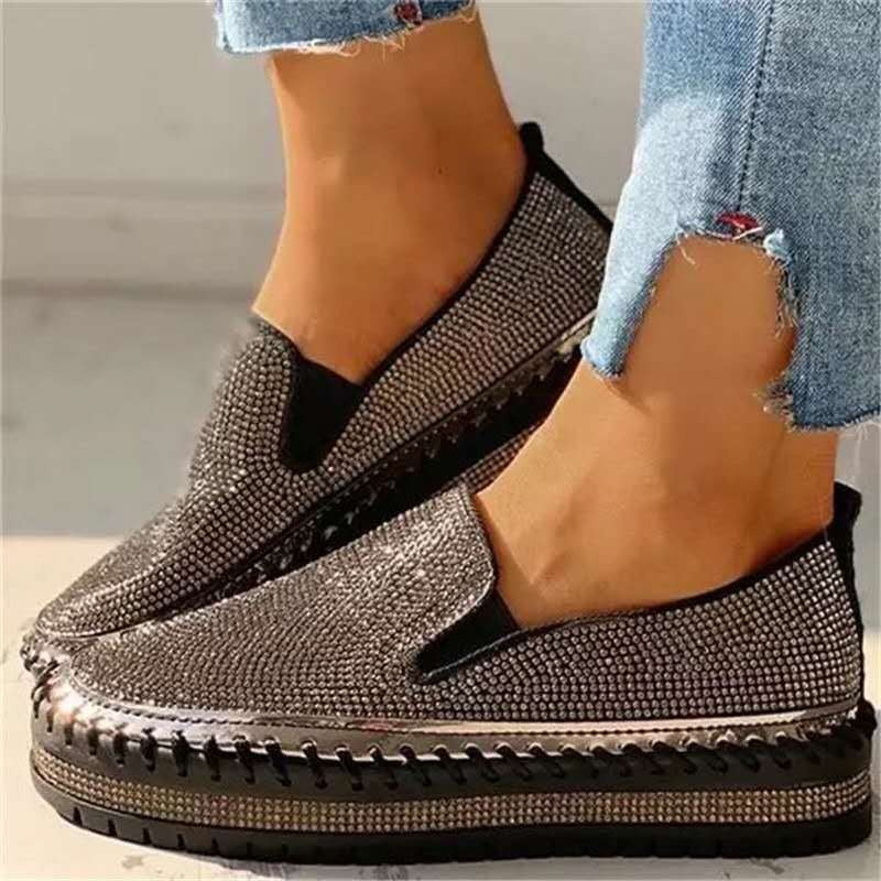 Korean Rhinestone Thick-Soled Casual Shoes