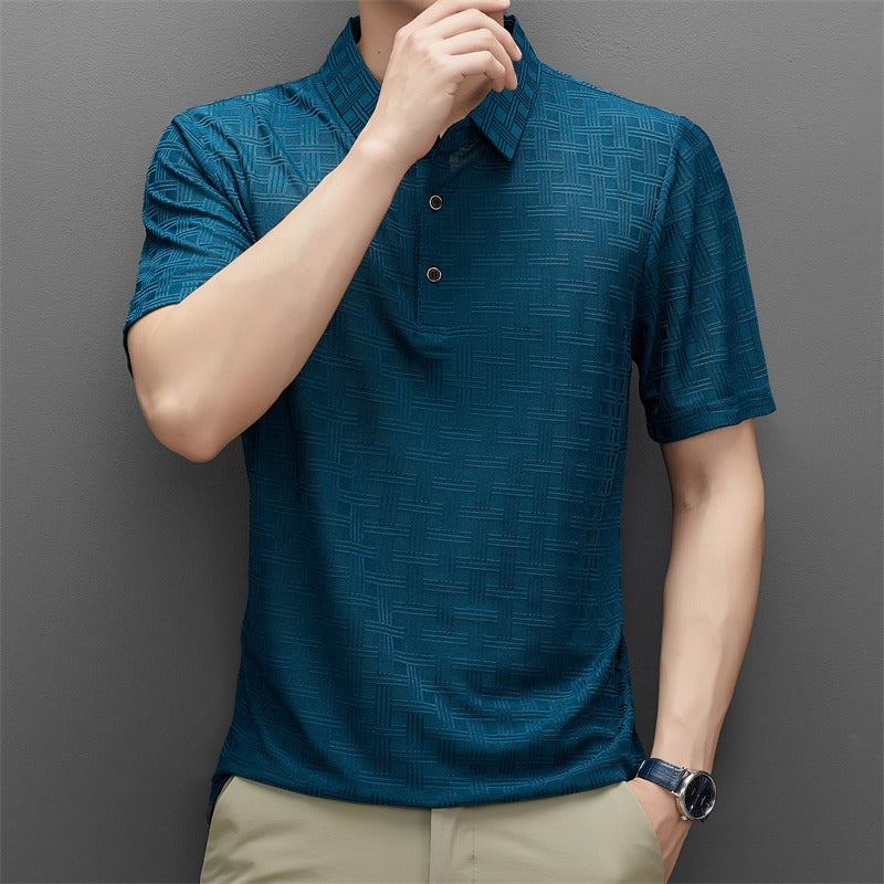 Men's polo collar casual short-sleeve t-shirt