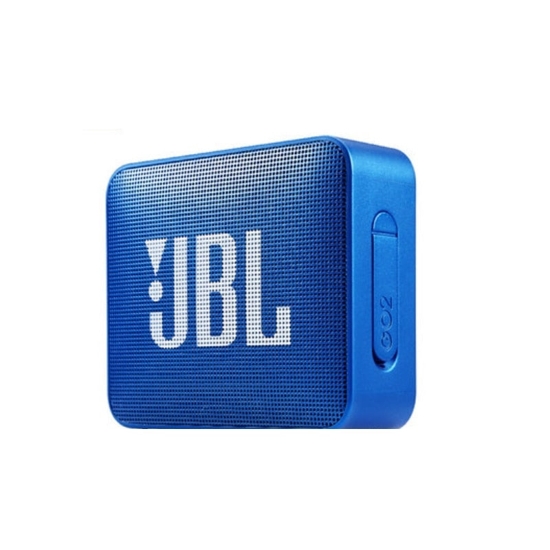 JBL Go 2 mini portable wireless Bluetooth speaker, IPX7 waterproof with subwoofer bass effect.