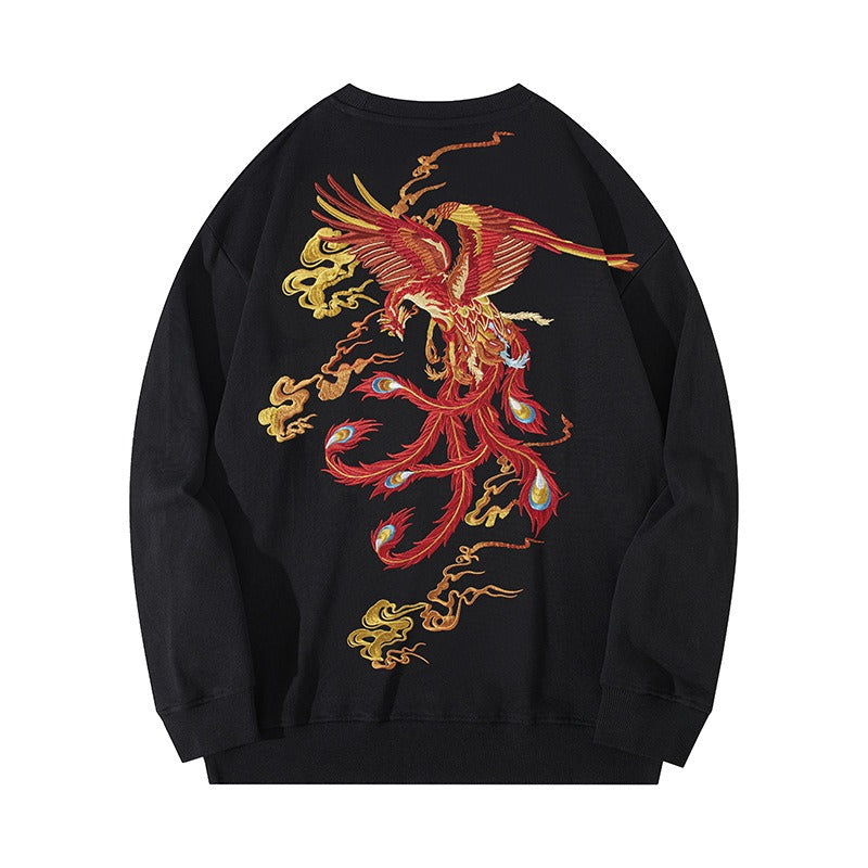 Phoenix embroidery heavy sweatshirt