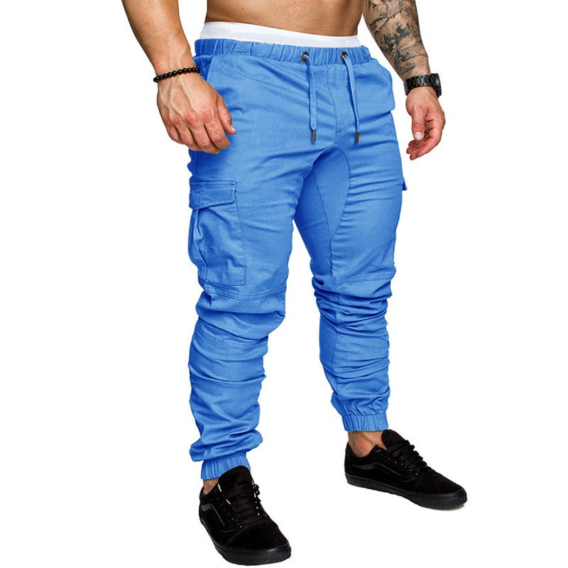 Men's multi-pocket woven casual pants