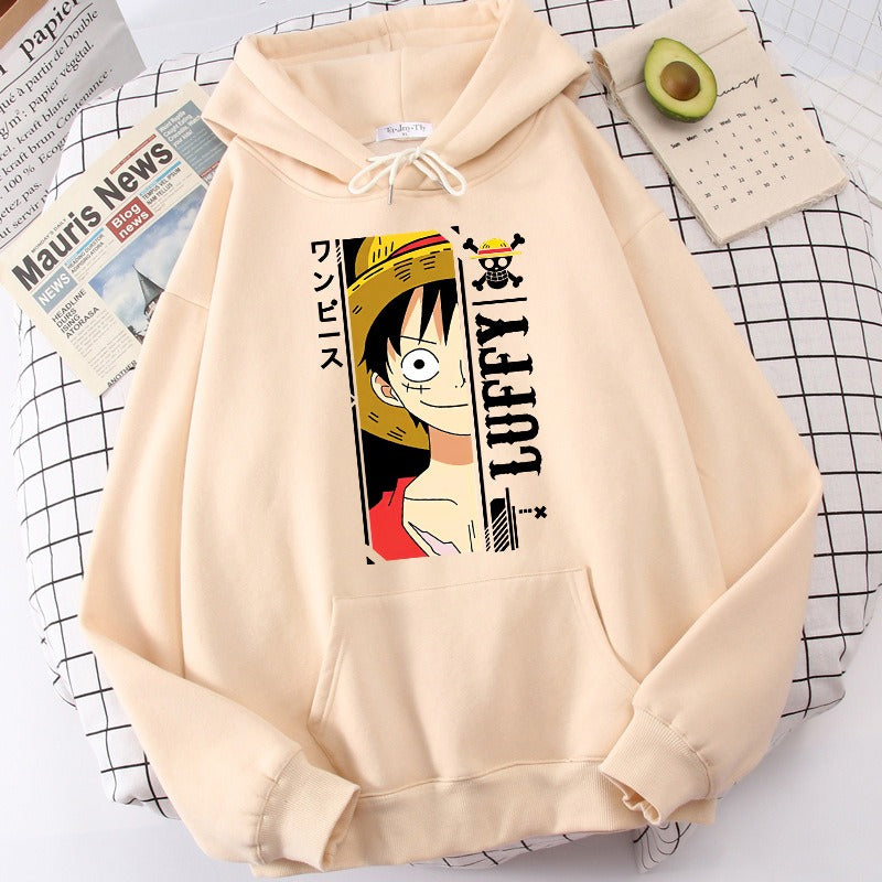 Luffy pullover hoodie with plush lining