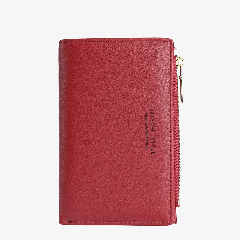 Women's Ultra-Thin Wallet with Side Zipper - Medium Coin Purse