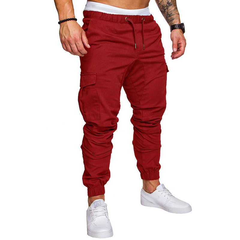 Men's multi-pocket woven casual pants