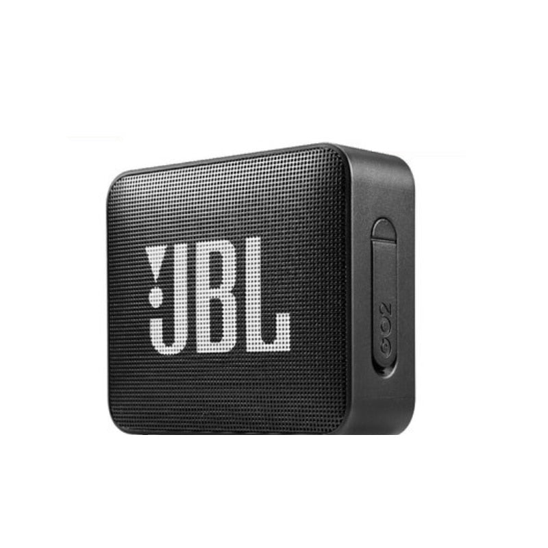 JBL Go 2 mini portable wireless Bluetooth speaker, IPX7 waterproof with subwoofer bass effect.