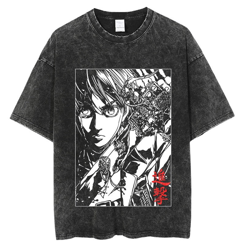 Retro Attack on Titan printed T-shirt Unisex