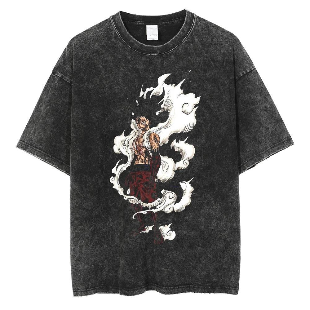 Retro One Piece Luffy printed T-shirt Unisex