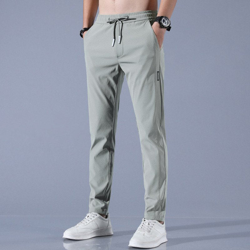 Men's casual ice silk straight-leg pants