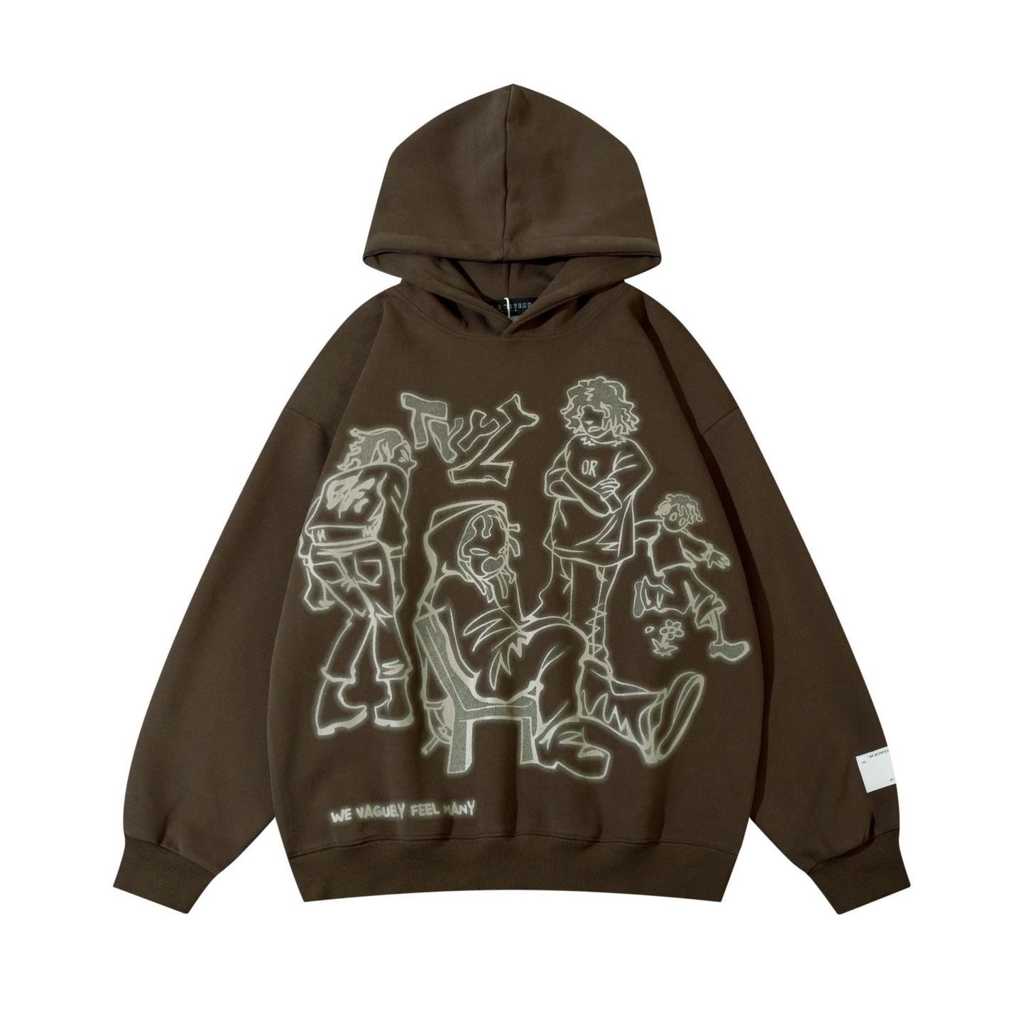 Hoodie with graffiti-style cartoon print