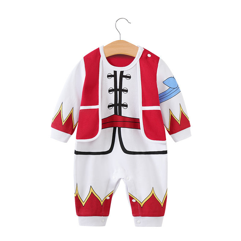 Anime baby jumpsuit, long-sleeve crawling suit for newborns.