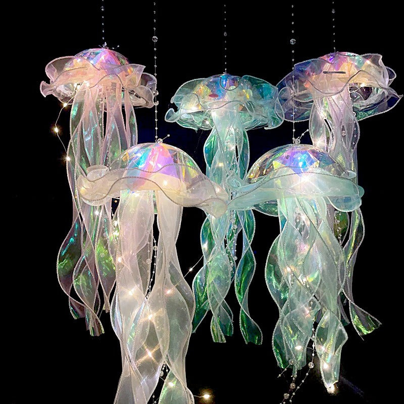 Handmade LED Jellyfish Lantern - Realistic Hanging Decoration