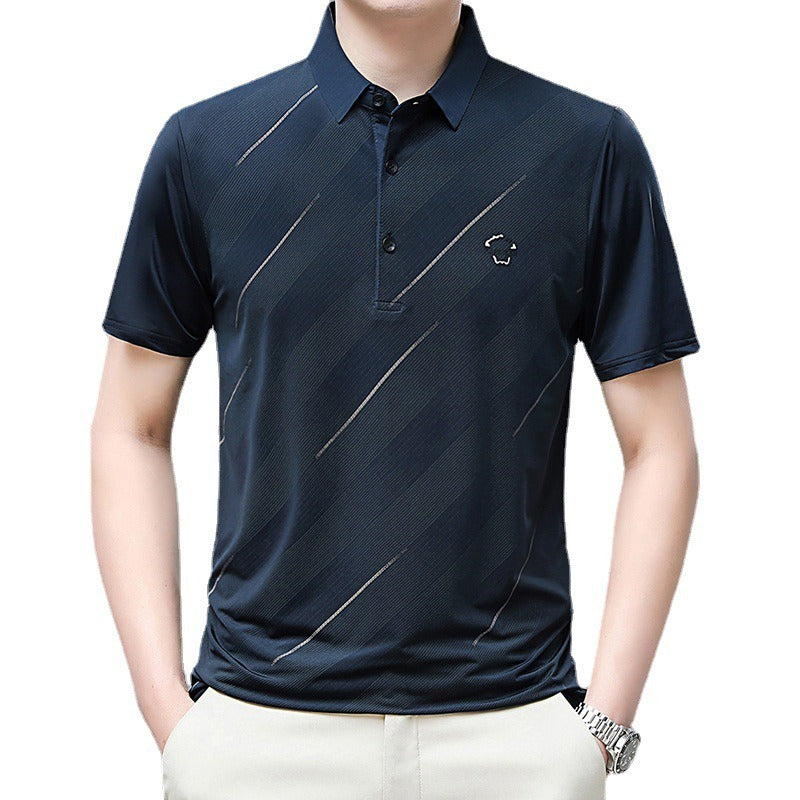 Oversized ice silk polo shirt