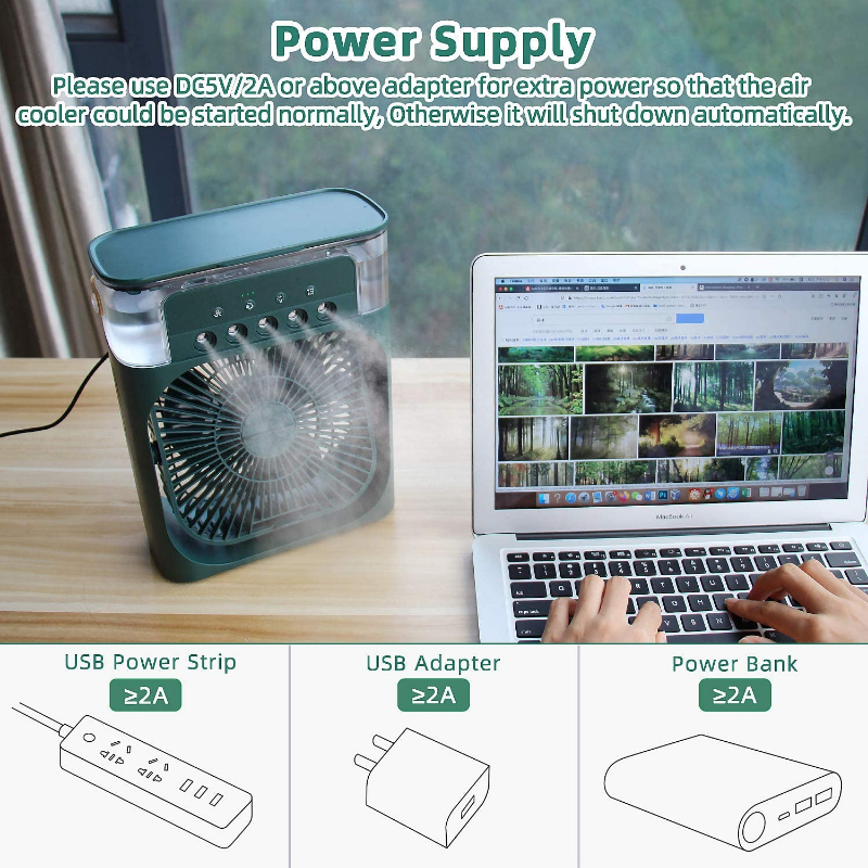 Portable Desktop Air Cooler: USB Electric Fan with Water Cooling & Humidifier