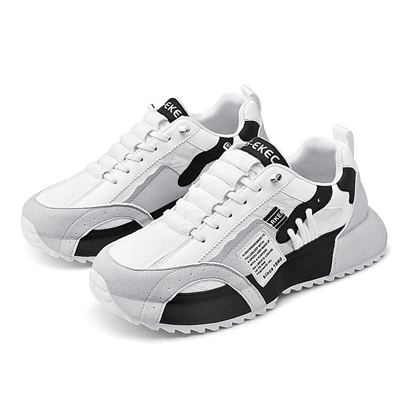 Spring Low-Top Men's Leather Sports Shoes: Running & Casual