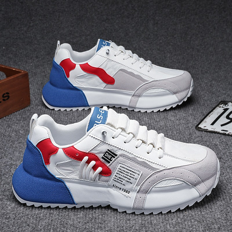 Spring Low-Top Men's Leather Sports Shoes: Running & Casual