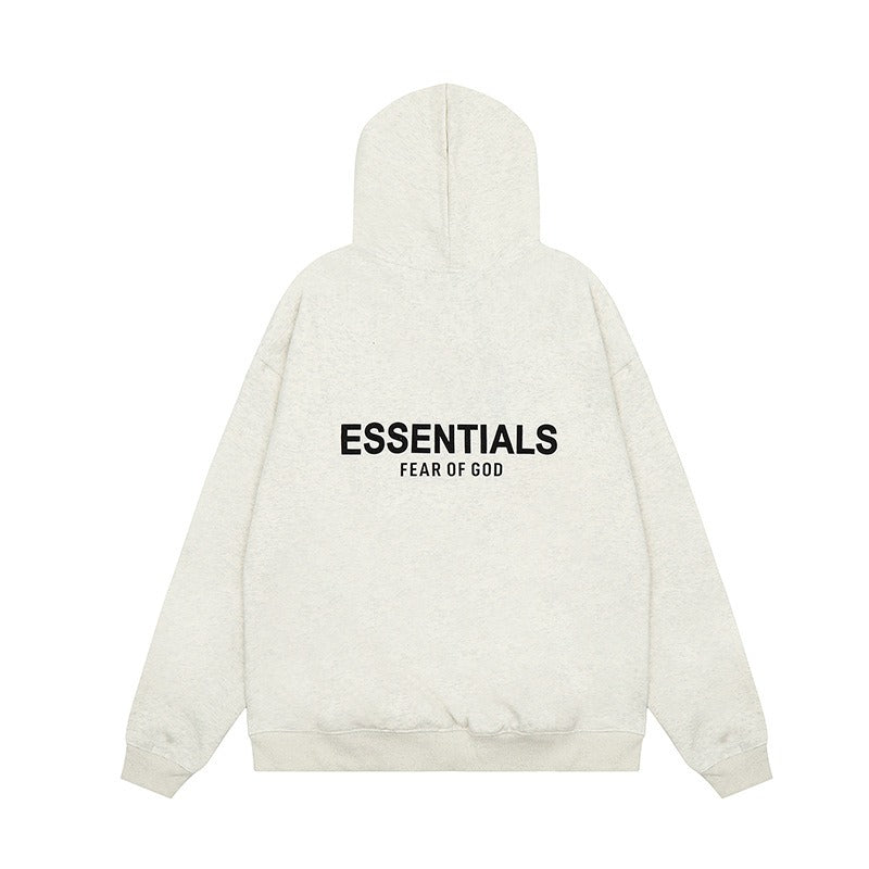 Hooded hoodie with flocked "FOG ESSENTIALS"