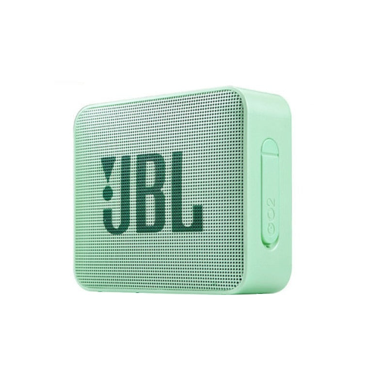 JBL Go 2 mini portable wireless Bluetooth speaker, IPX7 waterproof with subwoofer bass effect.