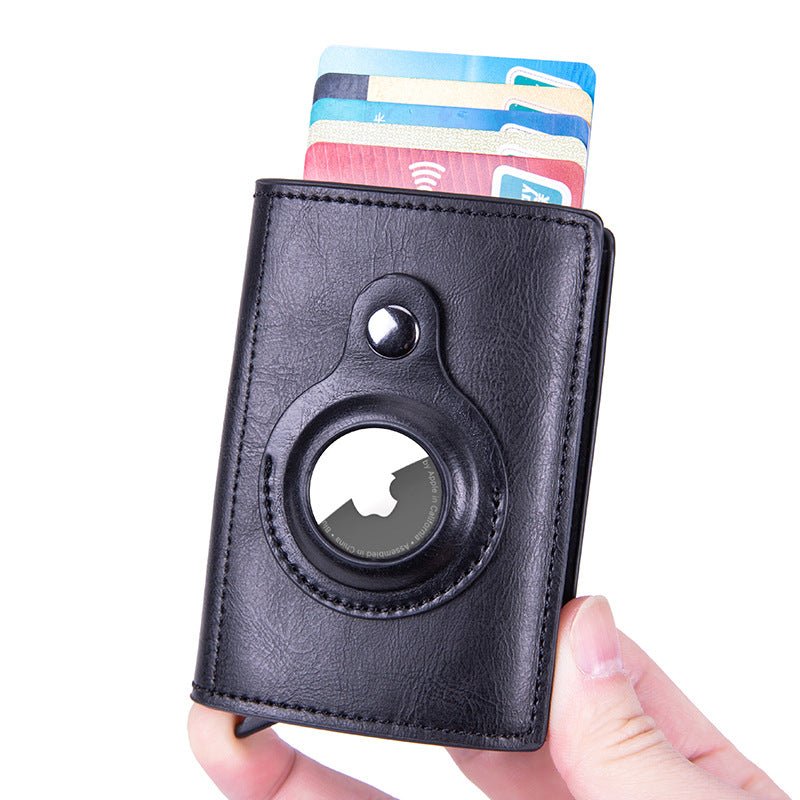 Airtag Leather Card Holder Wallet - Multi-Function Business Tracker