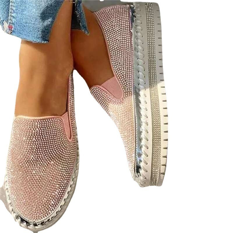 Korean Rhinestone Thick-Soled Casual Shoes