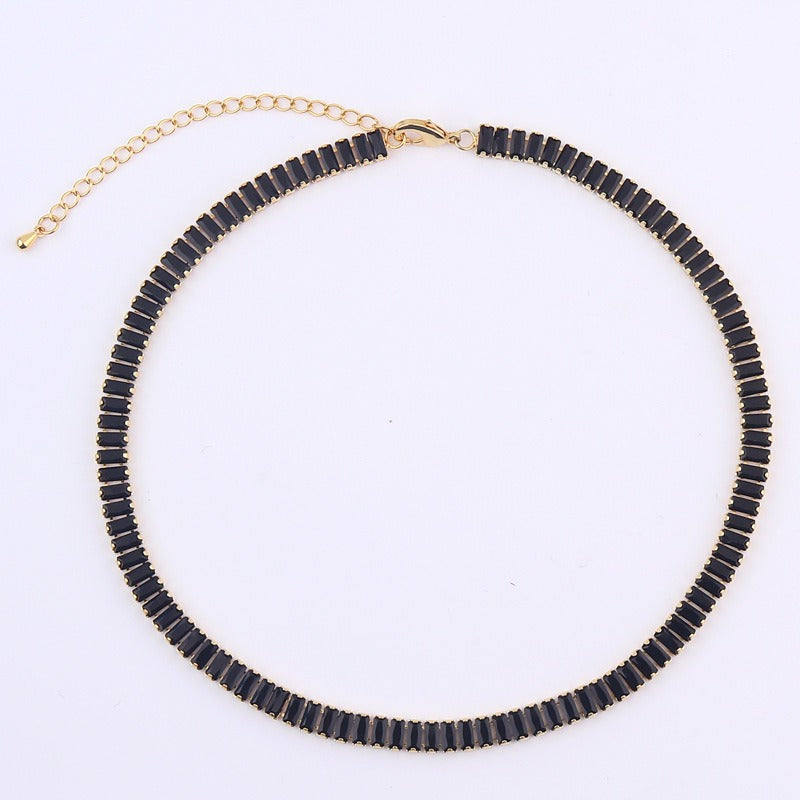 European and American Style High-End Zircon Claw Chain Necklace for Women