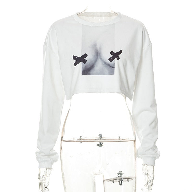 Abstract Printing Long Sleeve Pullover