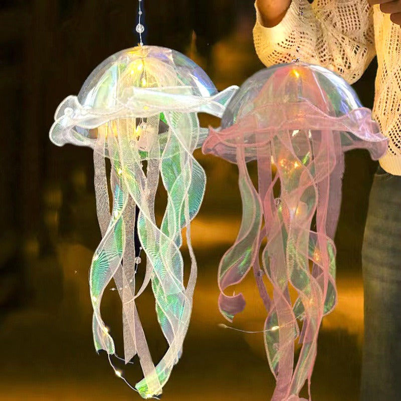 Handmade LED Jellyfish Lantern - Realistic Hanging Decoration