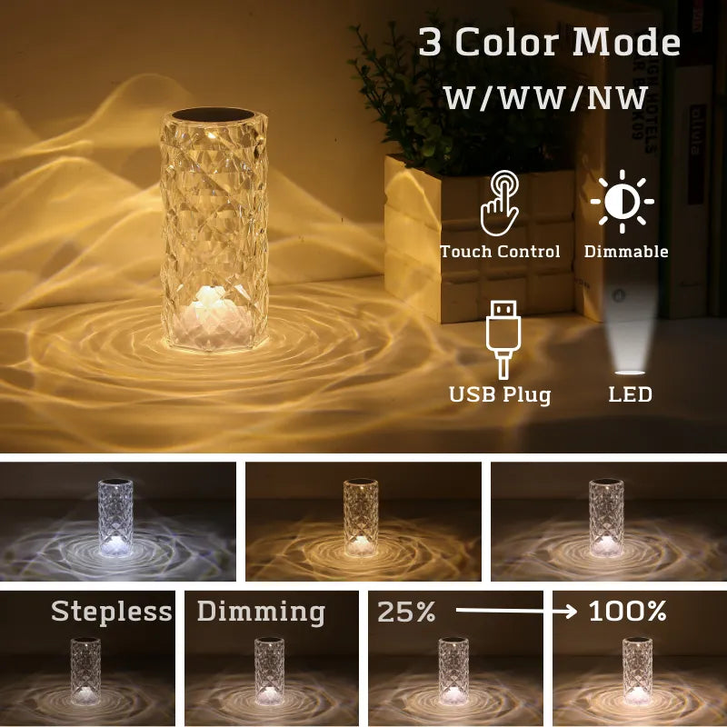 Crystal decorative desk lamp