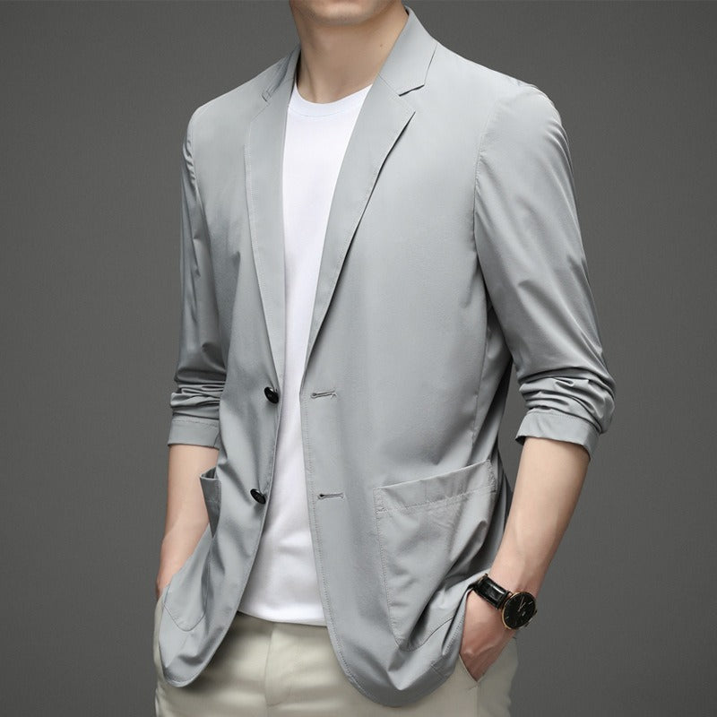 casual single suit coat with ice silk fabric for sun protection