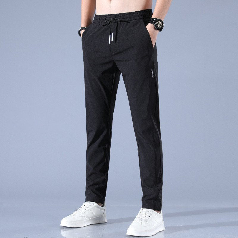 Men's casual ice silk straight-leg pants