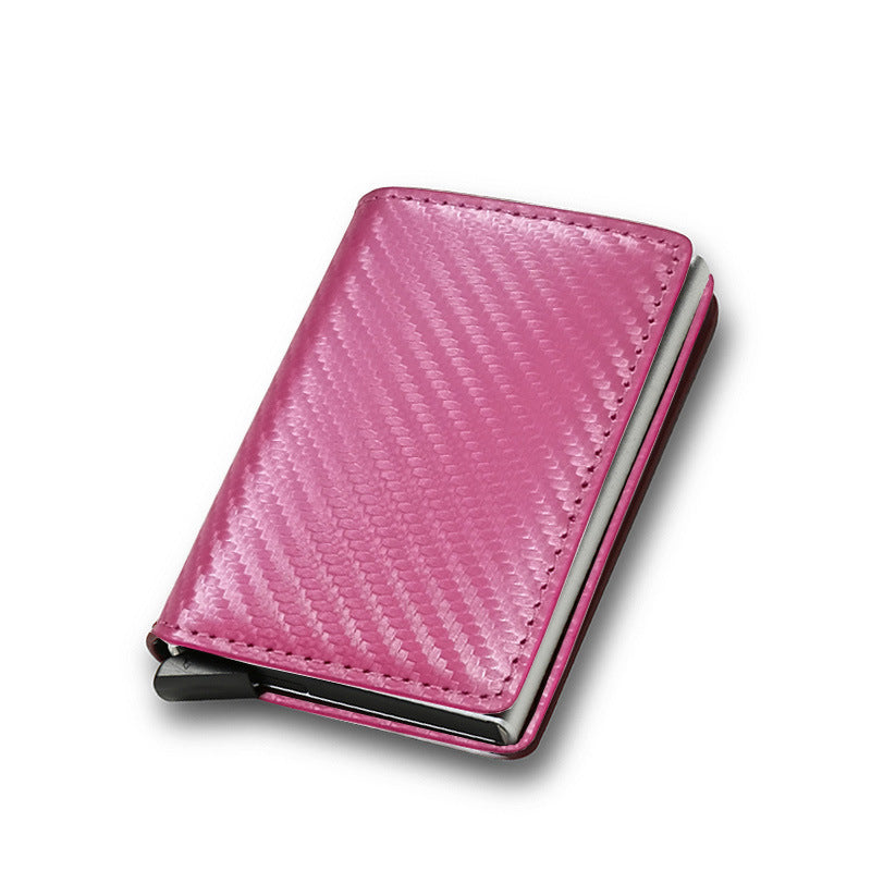 RFID Anti-Theft Carbon Fiber Pop-Up Card Holder Wallet