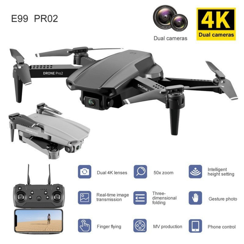 E99 PRO2 folding drone with quad-axis, long-range aerial photography