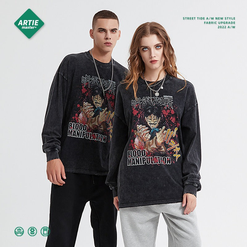 Jujutsu Kaisen print Long sleeved T-shirt