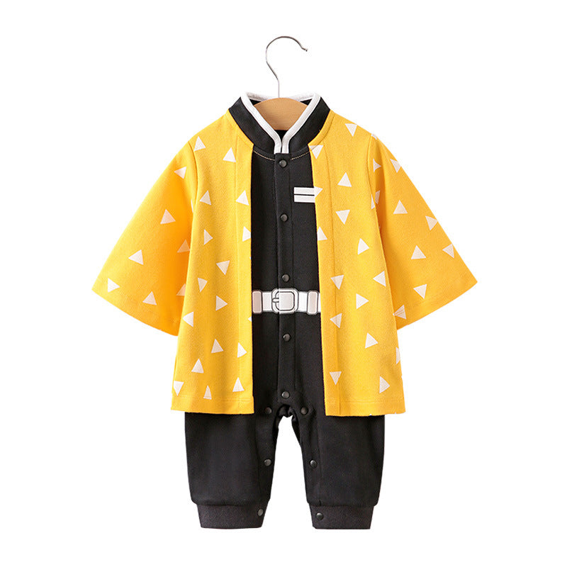 Anime baby jumpsuit, long-sleeve crawling suit for newborns.