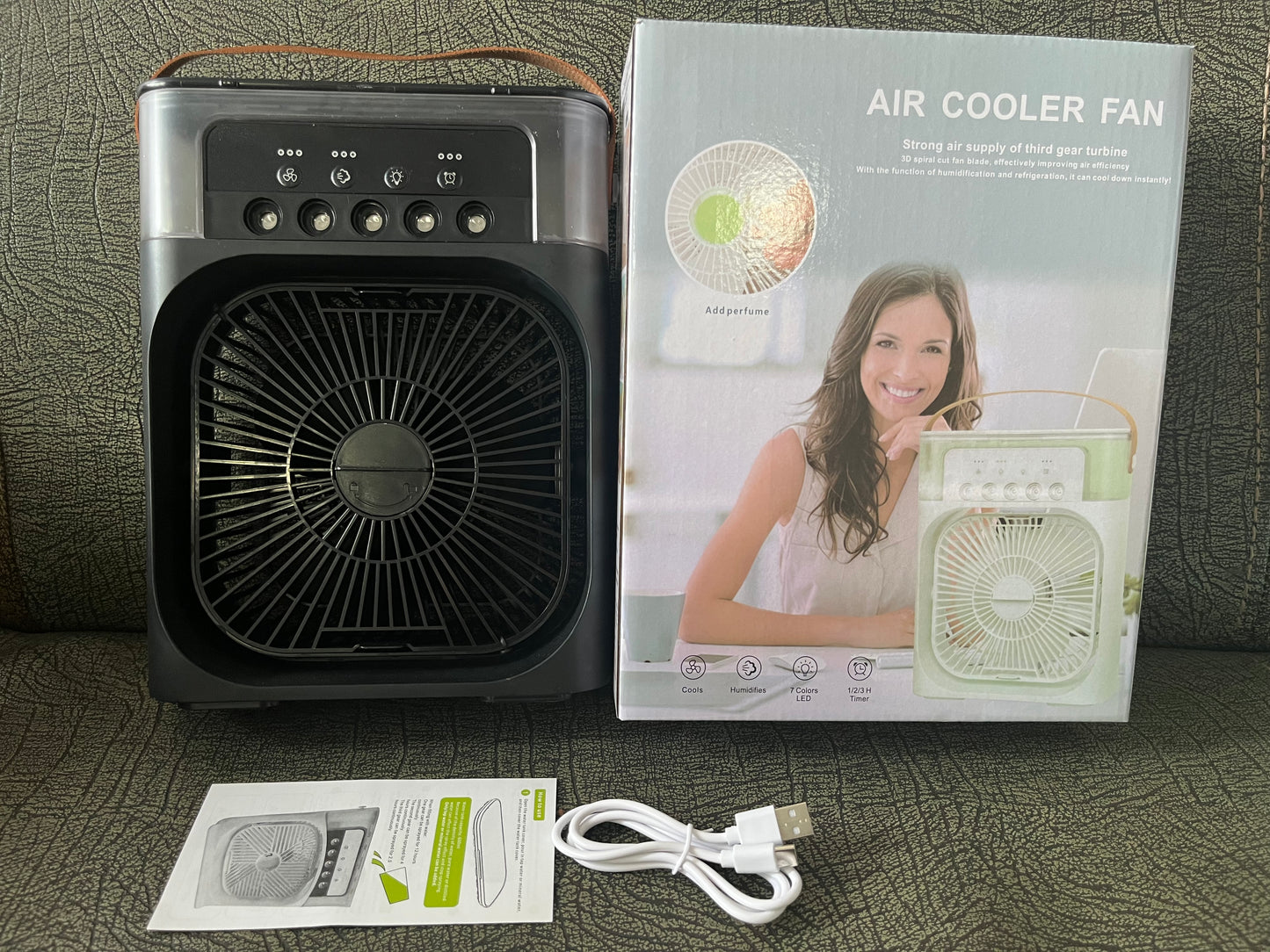 Portable Desktop Air Cooler: USB Electric Fan with Water Cooling & Humidifier