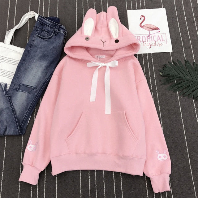 Cute Bunny Hoodie for Women