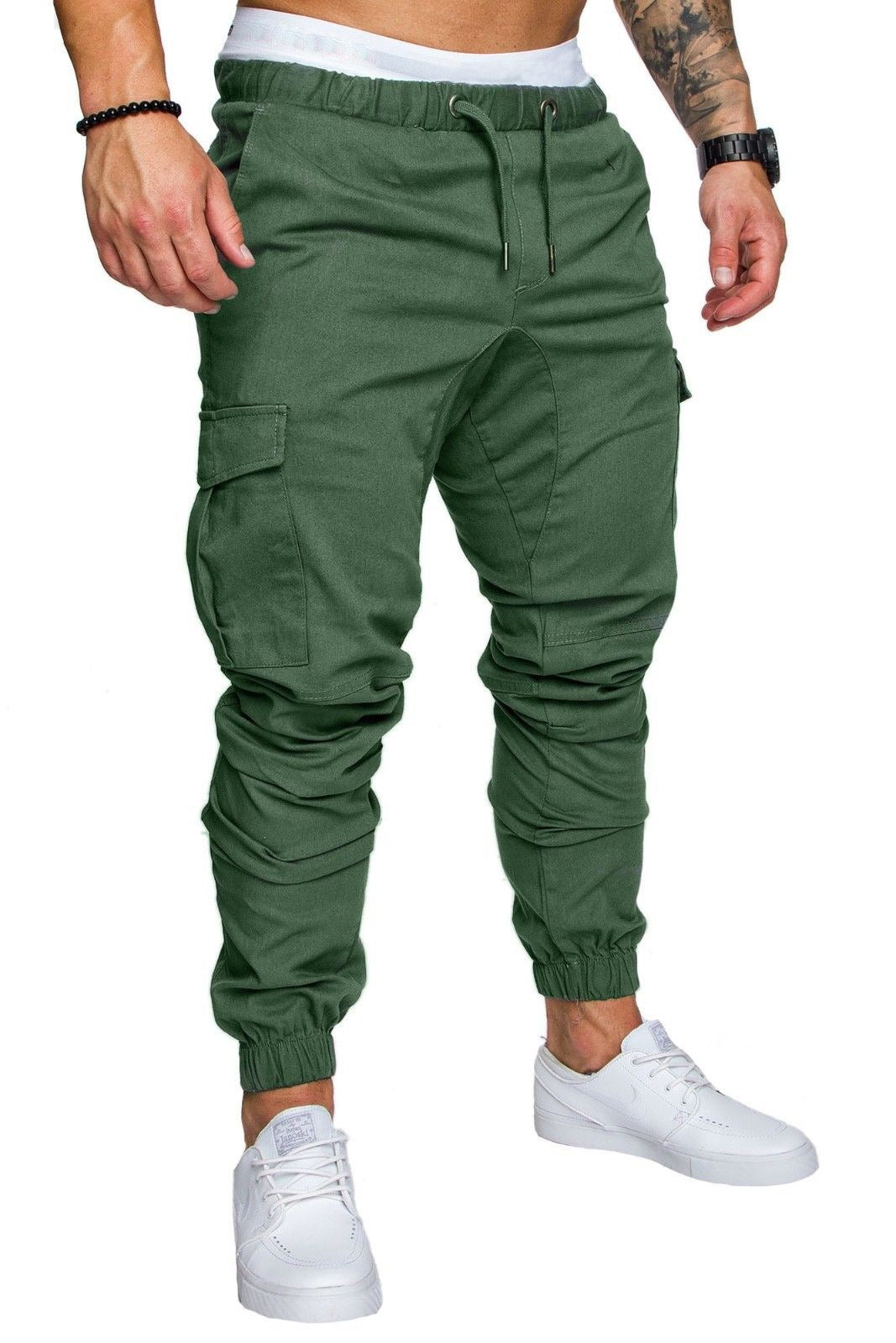 Men's multi-pocket woven casual pants