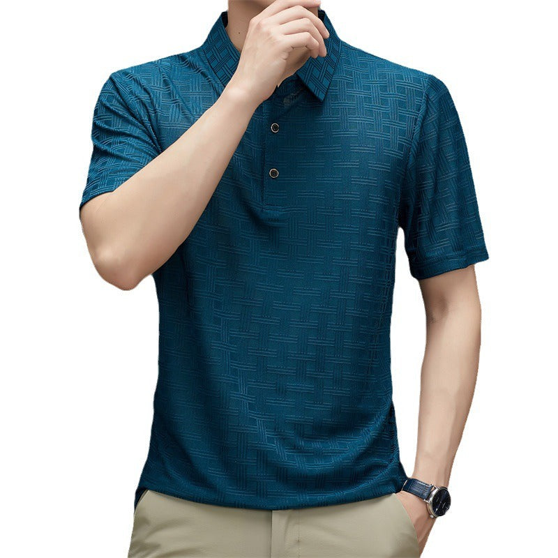 Men's polo collar casual short-sleeve t-shirt