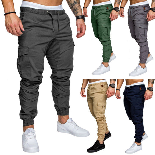 Men's multi-pocket woven casual pants