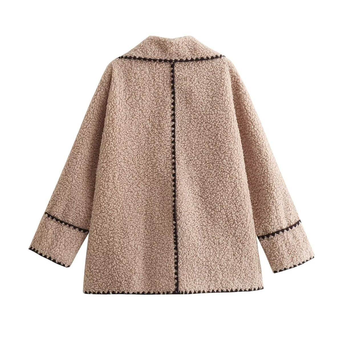 Loose Casual Lambswool Coat