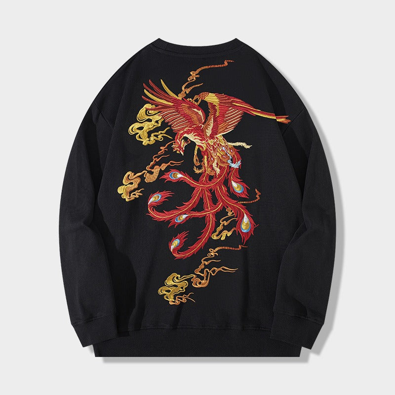 Phoenix embroidery heavy sweatshirt