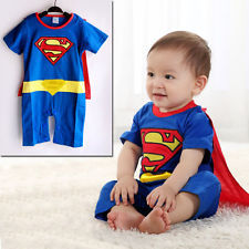 Superman creeper baby suit with embroidered cloak, featuring Wukong design.