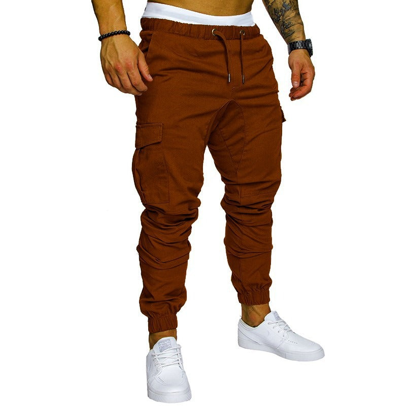 Men's multi-pocket woven casual pants