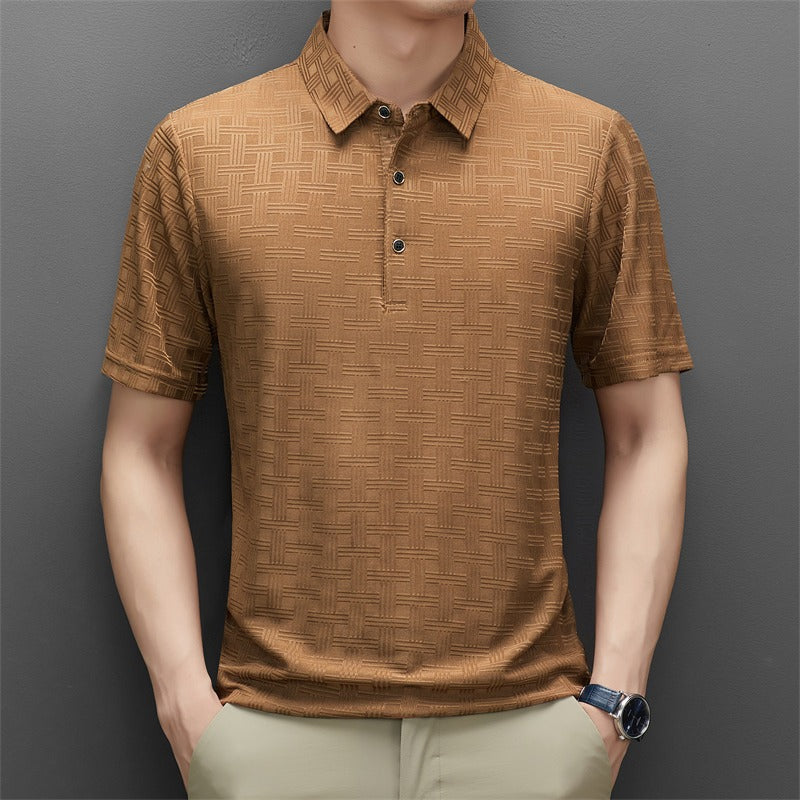 Men's polo collar casual short-sleeve t-shirt