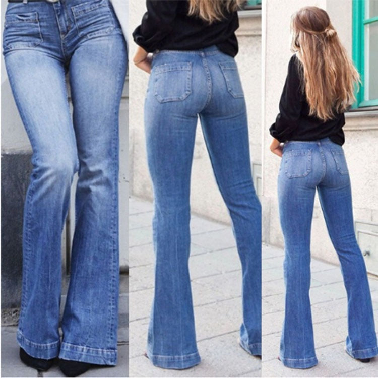 Women's high-waist vintage flared jeans