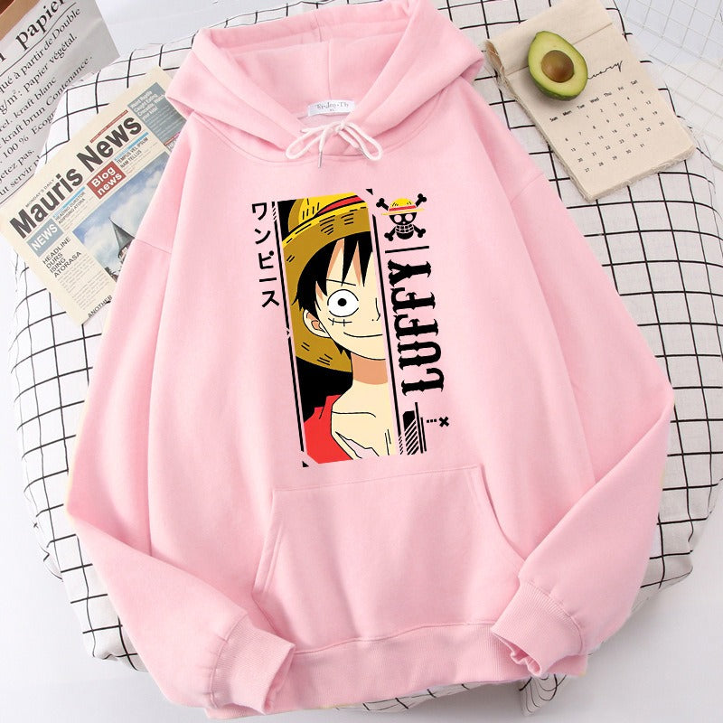 Luffy pullover hoodie with plush lining