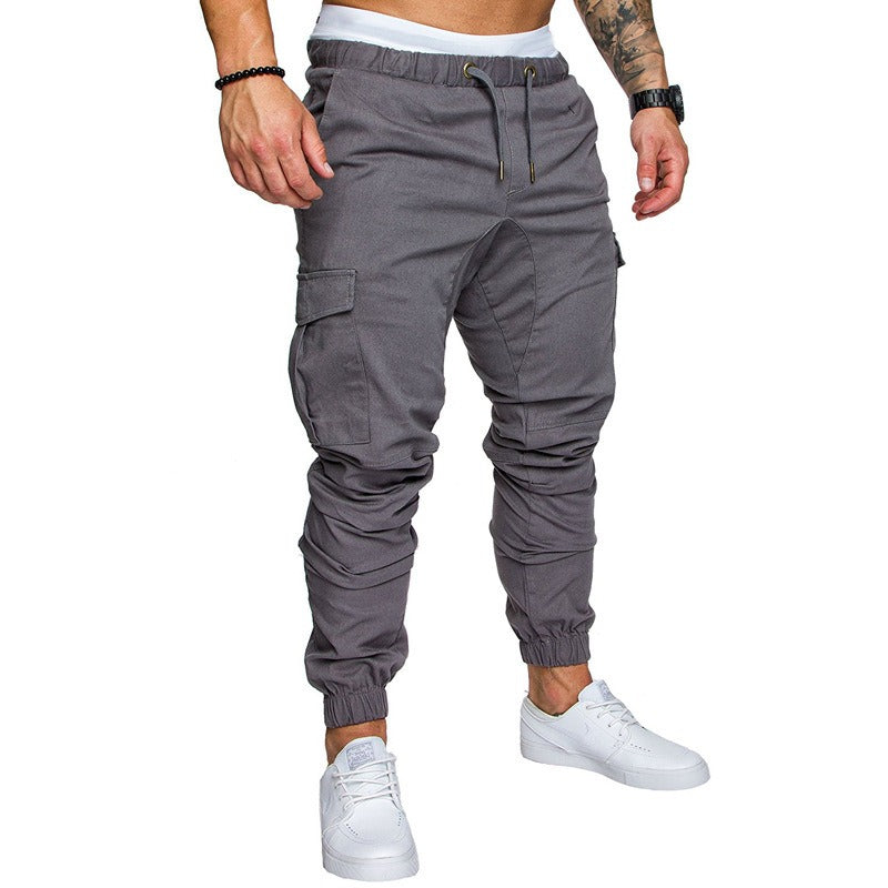 Men's multi-pocket woven casual pants